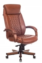 Кресло руководителя T-9924WALNUT Дерево, Кожа, Металл, Светло-коричневый Leather Eichel (кожа), Есть